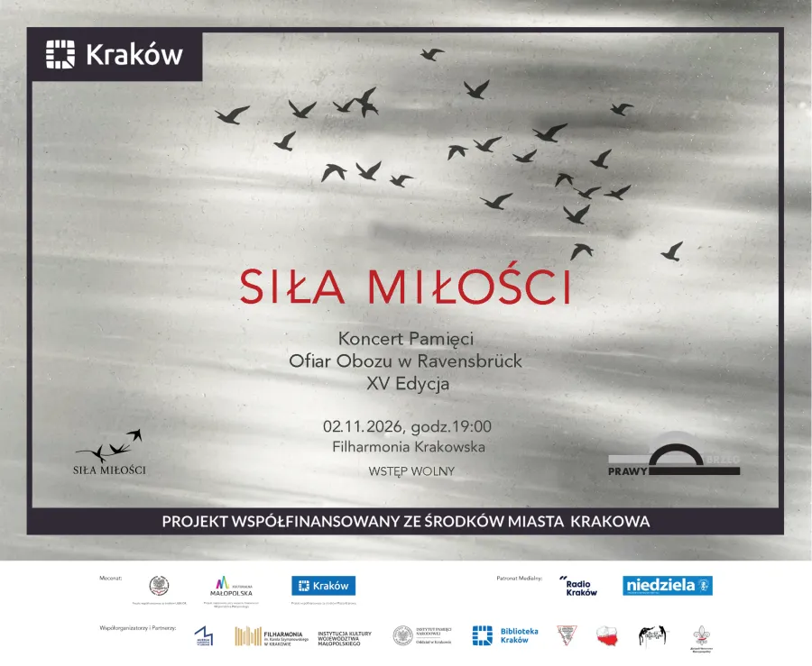 Koncert Pamięci Ofiar Obozu Ravensbrück, 2.11.2026, Filharmonia Krakowska. Wstęp wolny.