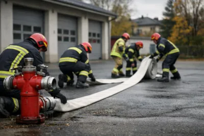Ćwiczenia strażaków MPK w Krakowie. Zawody w Bieńczycach